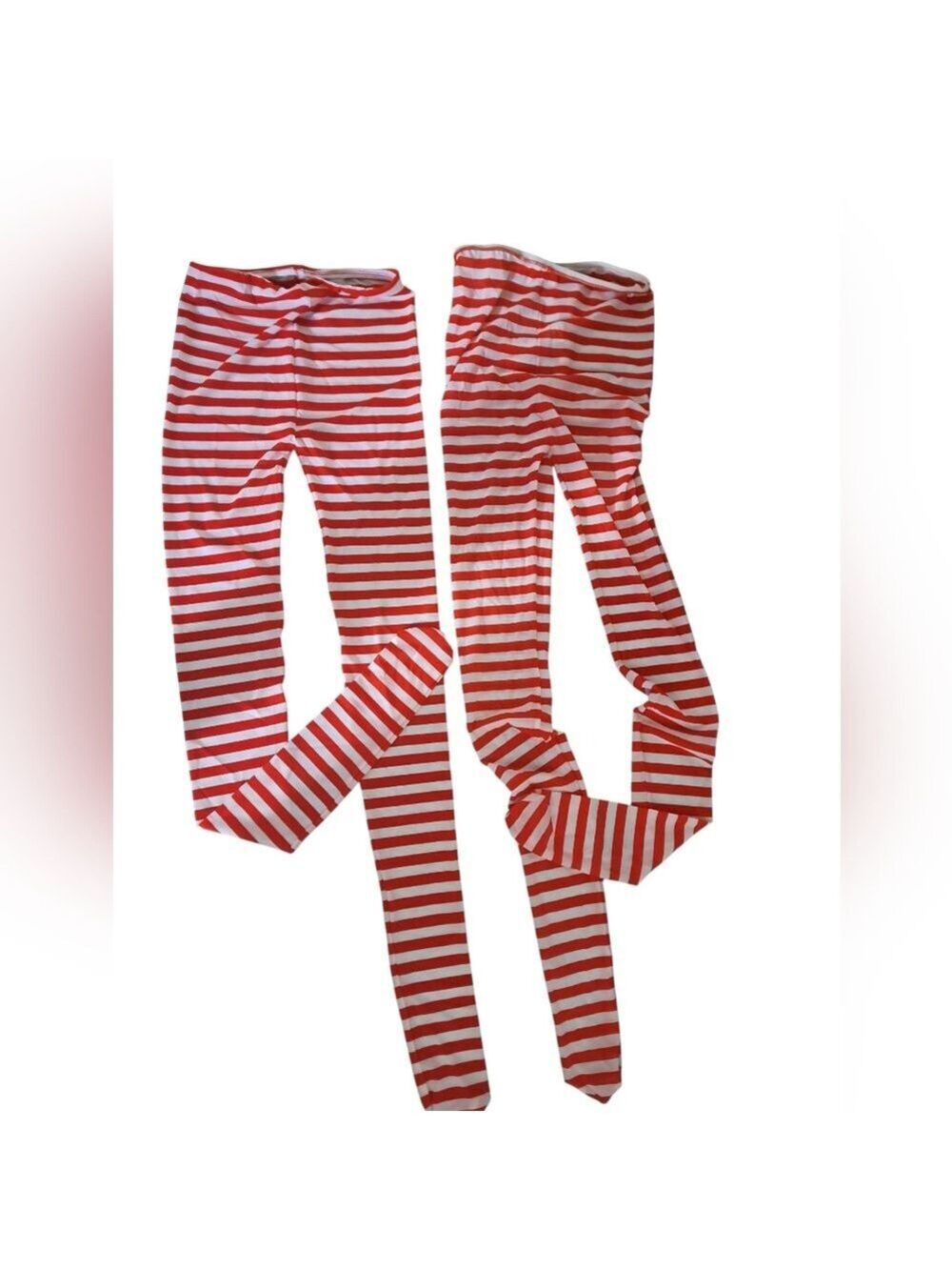 RED WHITE candy Striper Leotards Sheer Nylon Costume Cosplay Dress up funky XS-S
